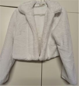 Adult Female Costumes to Hire - White fur Jacket - Large